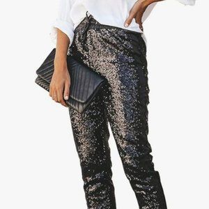 Women Sequin Long Pencil Pants